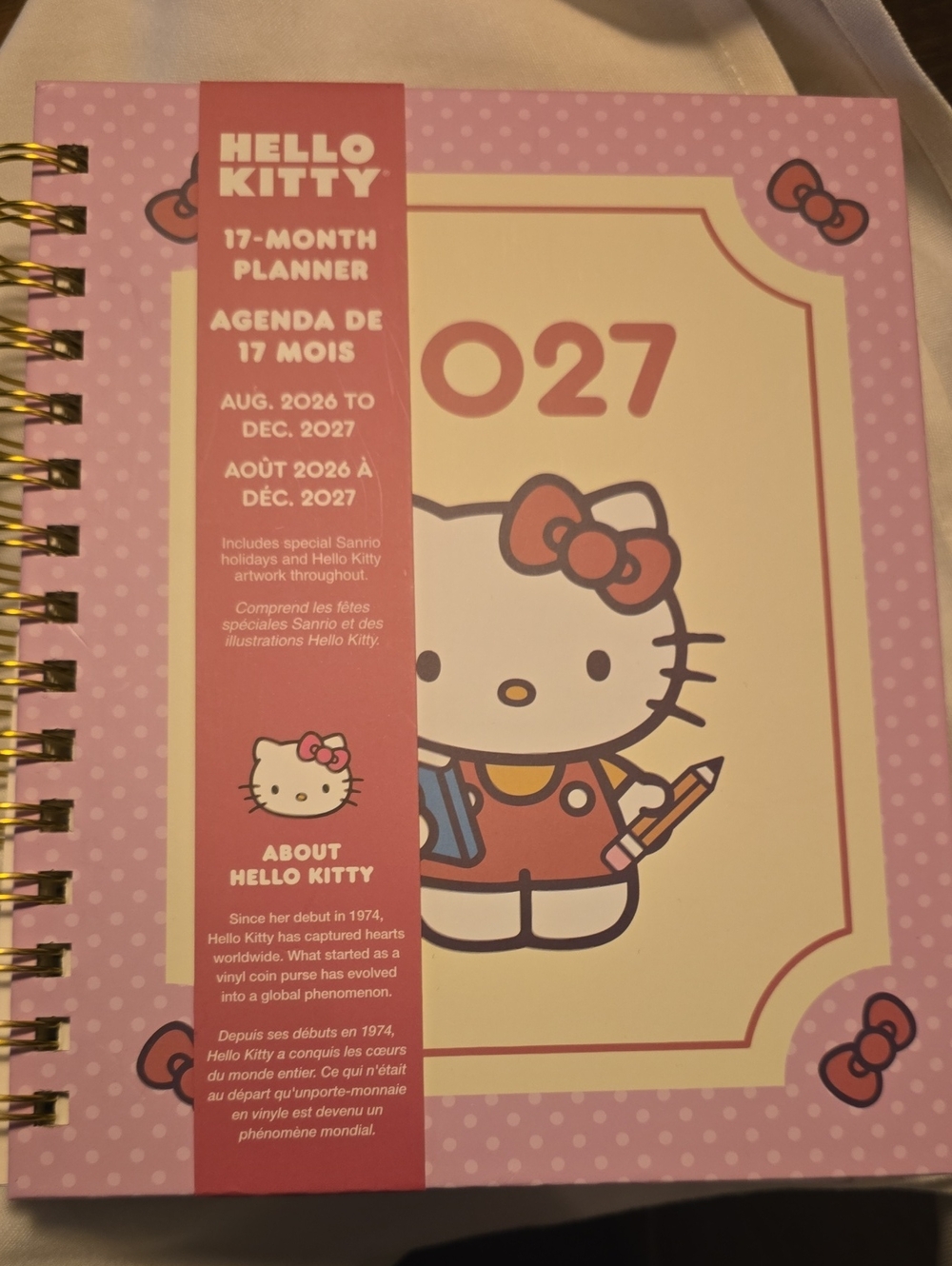 Hello Kitty Pink and Cream 17-Month Planner